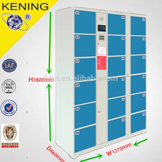 Shopping mall locker with electronic lock