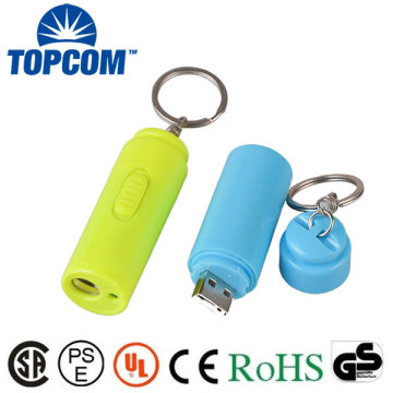 Torche légère à clé PVC à LED en plastique personnalisé avec pointeur laser