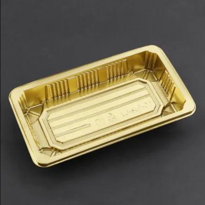 Golden PET chocolate tray Plastic Dessert Box
