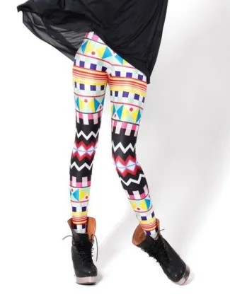 Milk Silk Geometric Print Digital Star Sky Casual Fashion Tight Leggings 9530