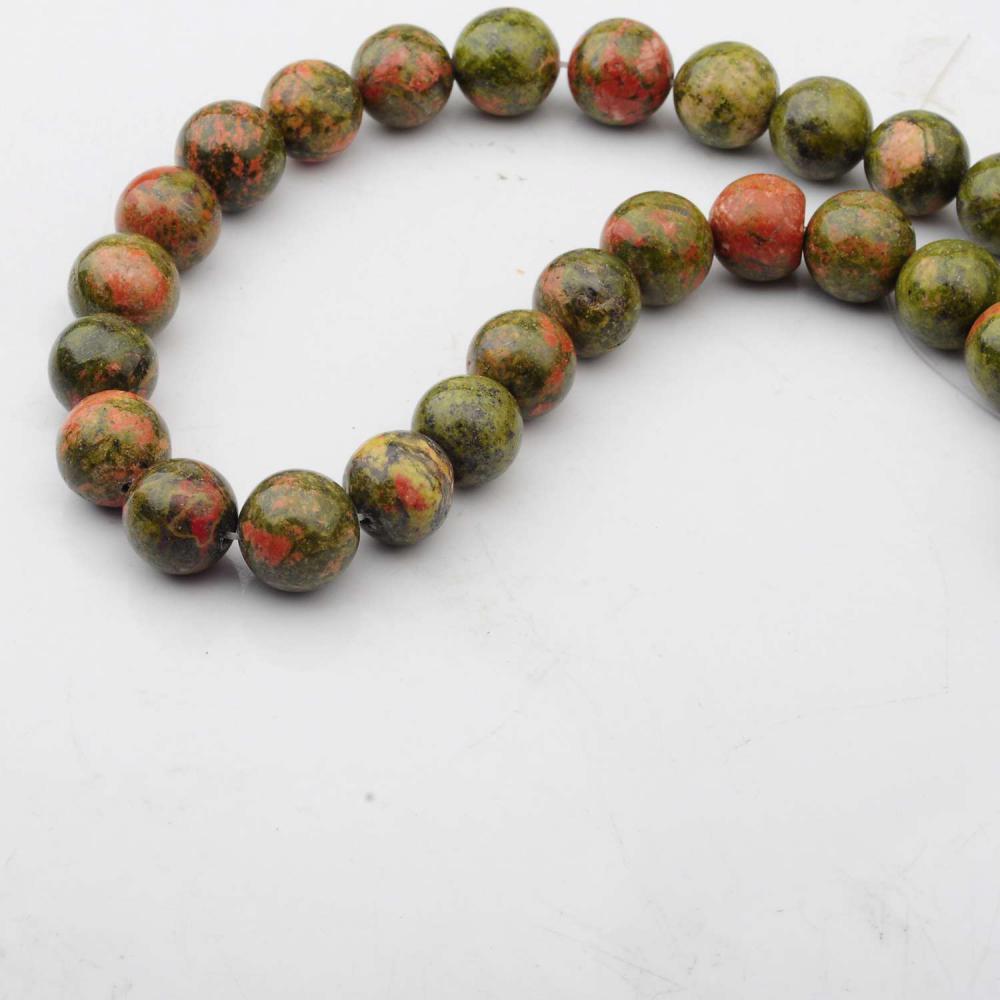 Perles rondes Unakite naturelles en vrac de 14MM pour la fabrication de bijoux