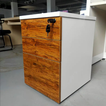 Customized 3-Drawer Wood Office Movable Filing Cabinet for File Storage and Moving