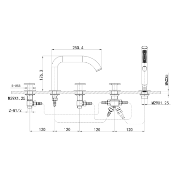 Bath Mixer Single-Handle Deck-Mount Bath Faucet With Handshower Factory