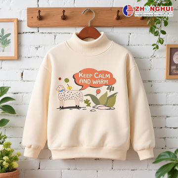 Sheep Print Kids High Neck Sweatshirt