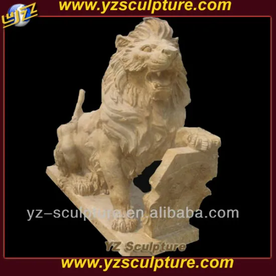 hand carved life size lion statue for garden