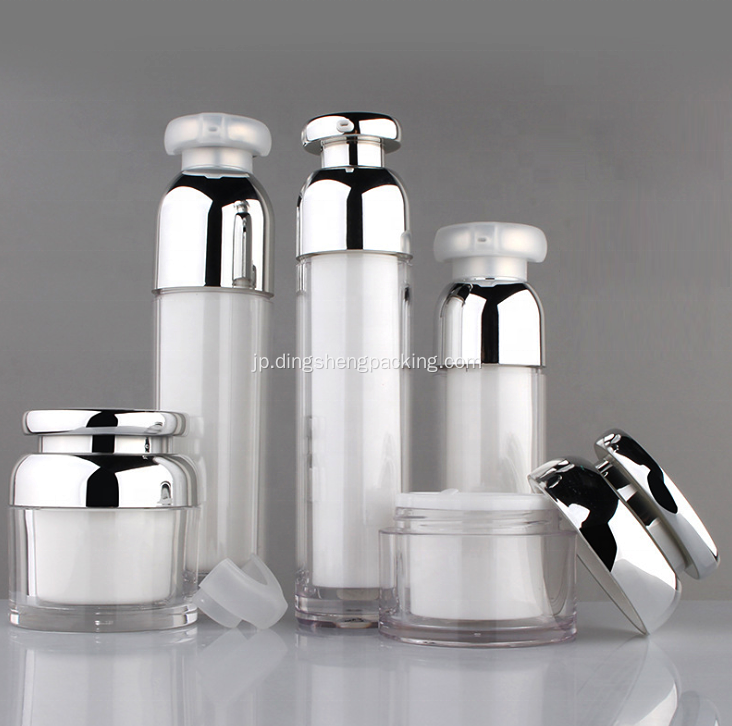 LOWMOQプラスチックホワイト化粧品セラムエアレスローションポンプボトル30ml40ml 50ml