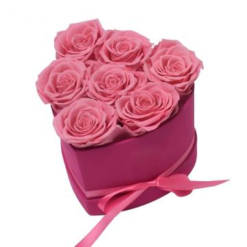 Coffret Coeur de 7 Roses Préservées Roses