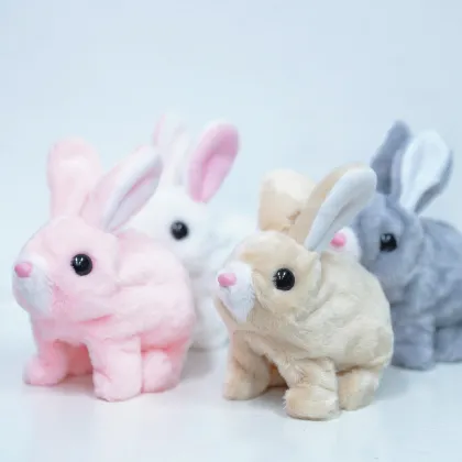 Sound Activated Moving Mouth Bunny Stuffed Toy W2B01