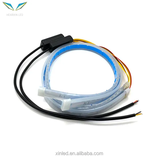 White & Amber Yellow LED DRL Strip Lights for Car Headlight Retrofit 12V (30CM/45CM/60CM)