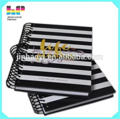 2016 high quality wire o books spiral notebook with colored paper printing