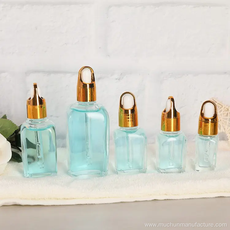 Custom Empty Square Essence Oil Serum Glass Bottles