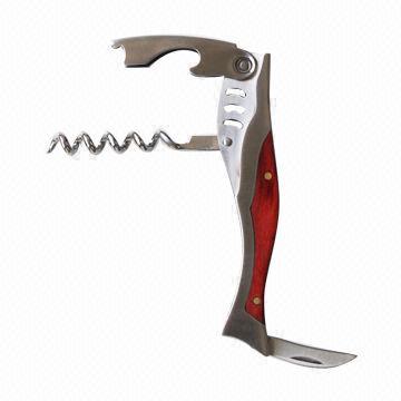 Professional Wooden Handle Corkscrew with 11cm Length, Made of 420 Stainless Steel