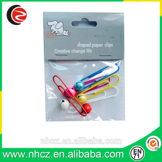 Christmas Colorful 50MM Paper Clips with Jingle Bell
