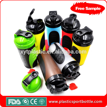 water shaker bottle in plastic bpa free, PE PP shaker bottle for excercise
