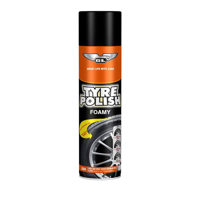 Spray de brilho polonês de pneus polonês de cuidados de carro