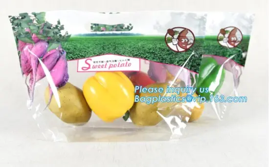 slider zip lock packaging fruit bag for cheery and grape, Vegetable refrigerate used resealable ziplock packaging bag,
