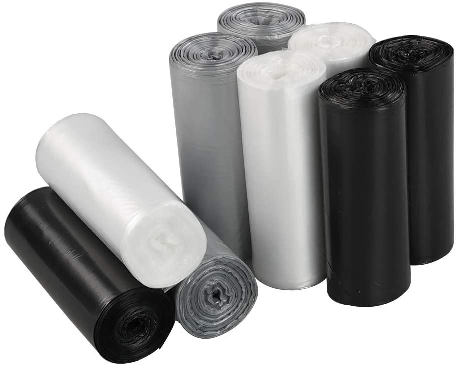 clear plastic garbage bags