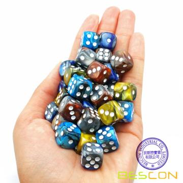 Bescon 12mm D6 Dice 36 po Cube, couleurs assorties ROCK Gemini, matrice à six faces 12 mm (36) Bloc de dés