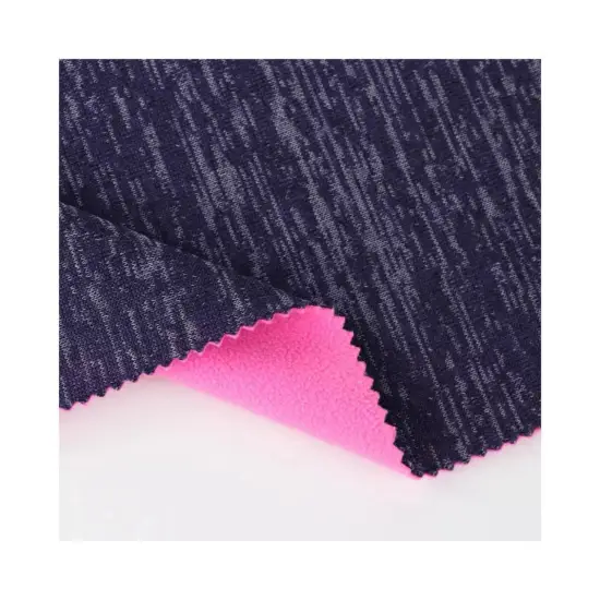Eco-Friendly Cationic Heather 3 Tone Hacci Knitting Bonded with Polar Fleece for Softshell Wear