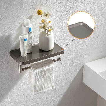 Hot Sale Wall-Mounted Metal Toilet Paper Holder with Built-In Shelf