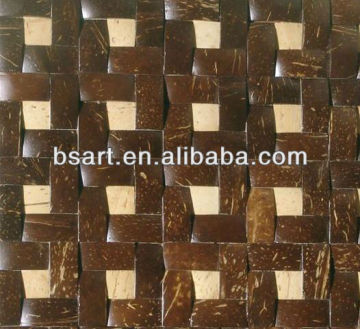 Tropical coconut mosaic pattern