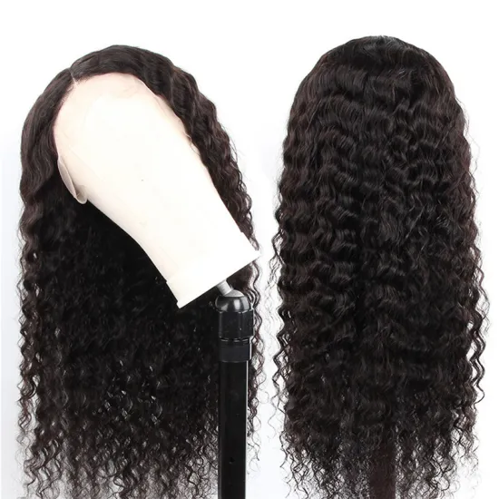 Unprocessed Brazilian Virgin Human Hair Lace Wig Vendor Wholesale Full Transparent HD Lace Front Closure 4x4 Loose Deep Wave Wig