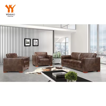 Sofa pejabat kulit vintaj moden untuk mesyuarat dan persidangan