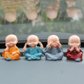 4pcs/Set Lovely Car Interior Accessories little monks Small Ornaments Doll creative Maitreya resin gifts