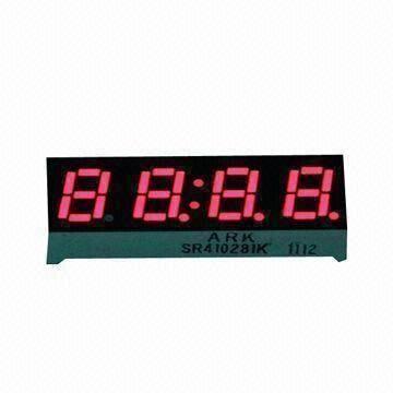 0.28 Inch Red/Blue Seven-segment Numeric LED Display with Four-digit, Used for Air container display