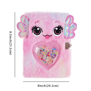 Fuzzy Plush 3D Embroidery Cute Unicorn Cartoon Journal Notebook