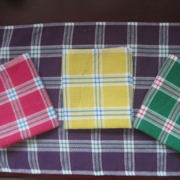 The Spot Cotton Plain White Printing Grid Tea Towel Wholesale
