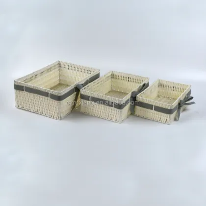 Rattan Home Woven Storage Baskets (Set of 3)