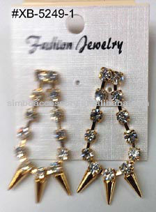 fashion metal awl and crystal rhinestones jewelry stick earring