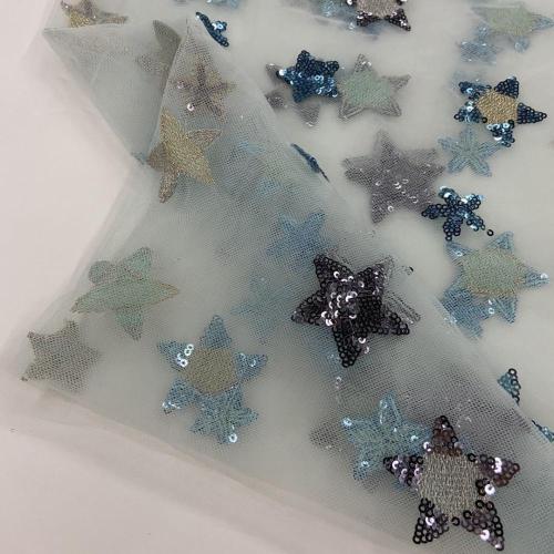 Twinkle Star Pattern Sequin Embroidery Fabric