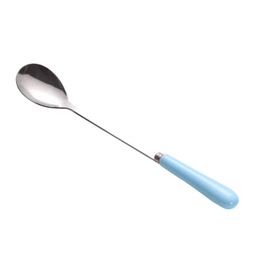 China Jieyang Factory Cheap Silver 410 Stainless Steel Cutlery Set with Ceramic Handles