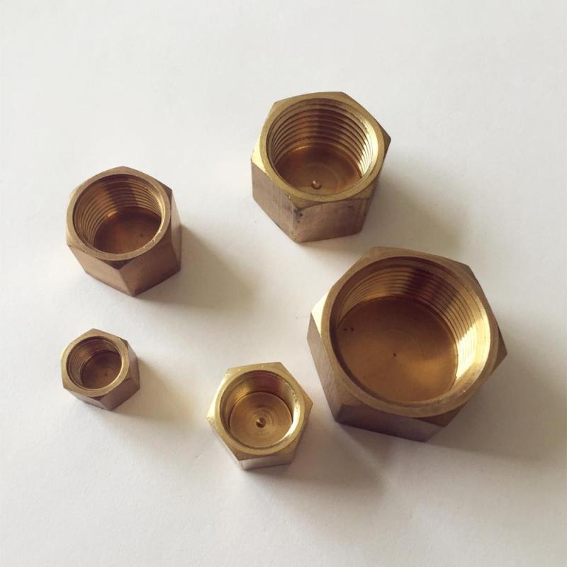 Pneumatic Fitting Hexagon Female Threaded Copper Brass End Plugs & Caps (1/8" - 3/4")