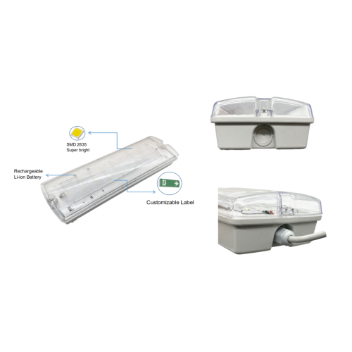 Luz de emergencia de mamparo recargable LED