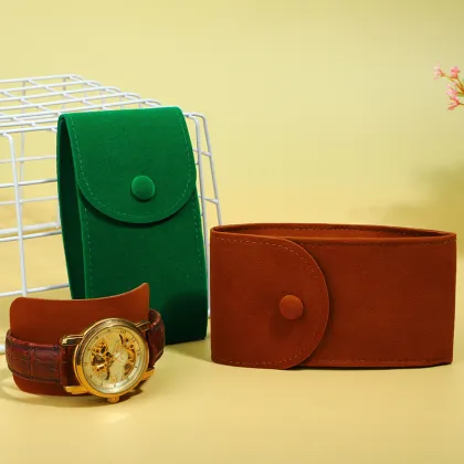 Suede Leather Organizer Watch Travel Case