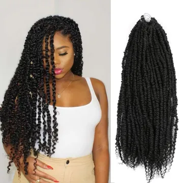 Synthetic 18 Passion Twist Pre-looped Fluffy Crochet Braid Hair Ombre Braiding Hair Extensions 3D Cubic Twist Crochet Hair