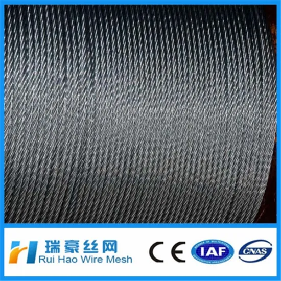 Ungalvanized Elevator Steel Wire Rope 8x19S+FC with one yellow strand
