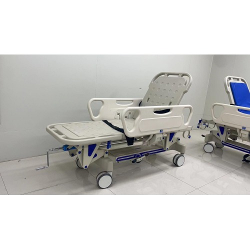 Hydraulic Manual Hospital Bed with ABS Plastic, Medical Emergency Stretcher, Patient Transport Trolley