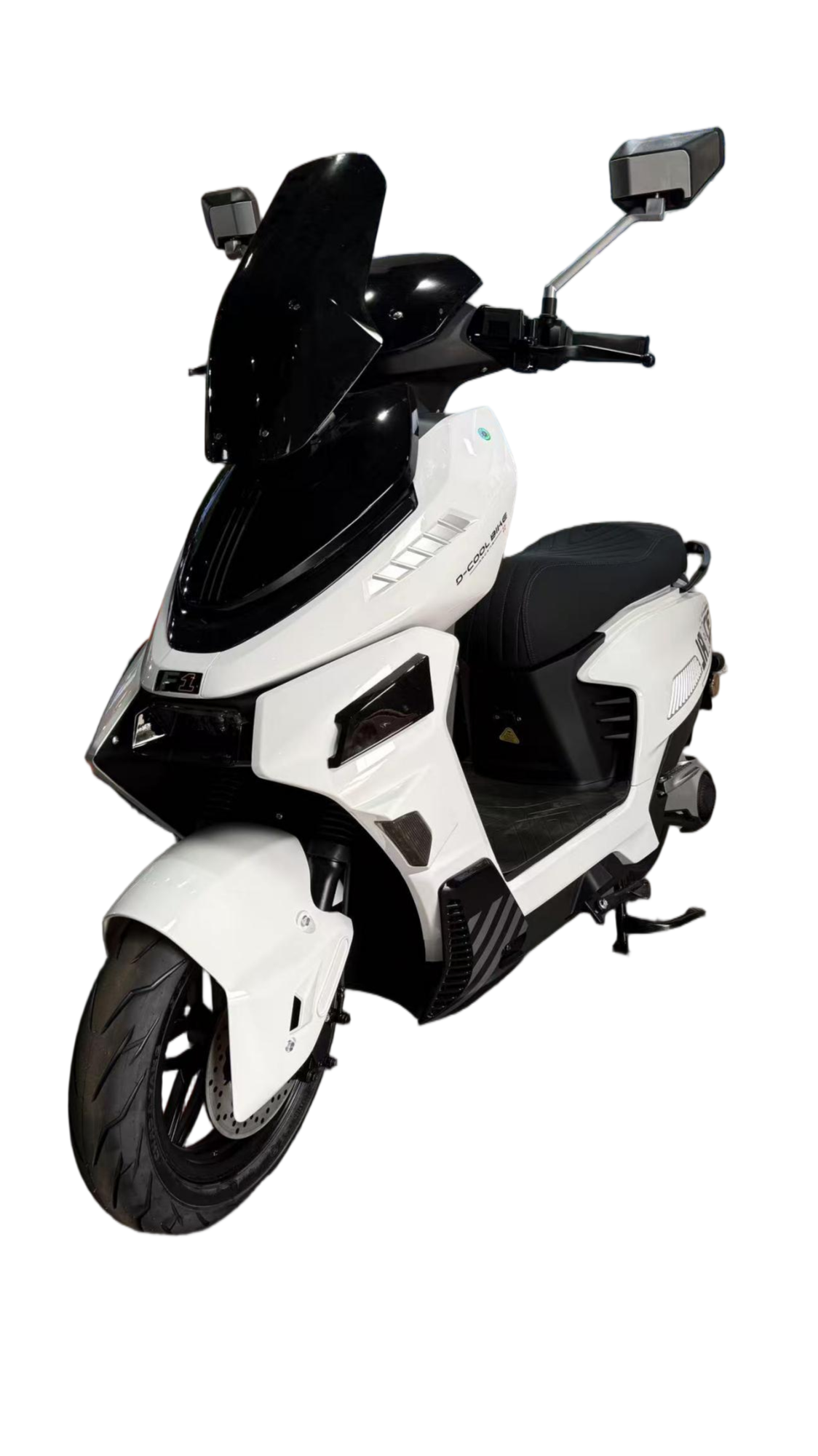 Modern Electric Scooter with Sleek Black Windshield Design