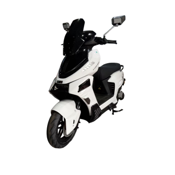 Modern Electric Scooter with Sleek Black Windshield Design
