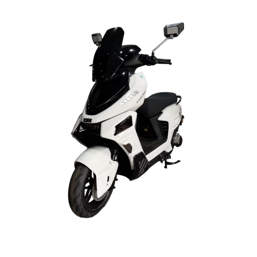 Modern Electric Scooter with Sleek Black Windshield Design