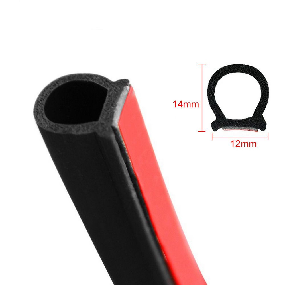 2-8m Big D type car door seal - self-adhesive rubber sealing tape dust-proof noise reduction soundproof tape 8 #