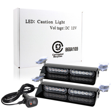 12 LED Windshield Safety Flashing Light for Truck Emergency Warning with Suction Cup