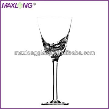 Mouth Blown Wine Glass with Bubbles