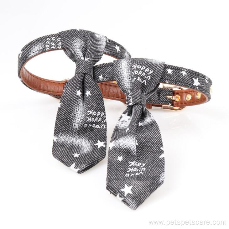 Eco Friendly Luxury Denim Pet Dog Necktie Collar