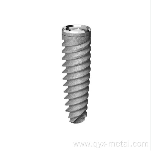 Implanted titanium alloy screw for surgical and dental