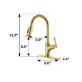 Gold Farmhouse Design Faucet de cocina de latón hecho a mano